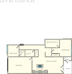 2 bedroom 2 bathroom B5 Floor Plan at Aviator at Brooks, San Antonio